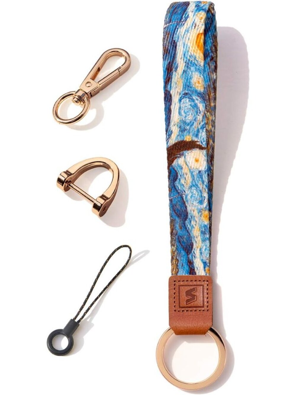 Wristlet Lanyard Strap for Keys, Original Pattern Design Wrist Keychain Holder